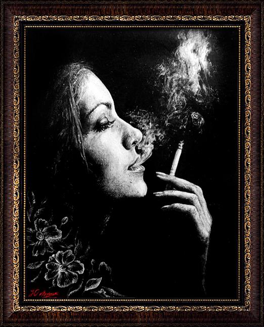 Картина Юлии Амаги (Julia Amagi) «Memories» (Воспоминания). Жанр: Портрет в стиле «Black & White» по фото. Техника: Масло, акрил. Материал: Холст. Размер: 50x40 см. Год создания: 2014.